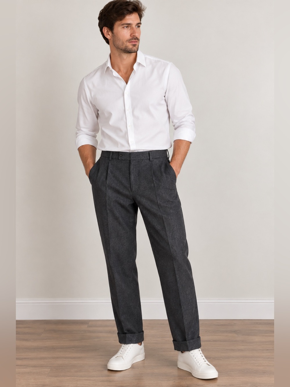 Polo Ralph Lauren Men’s Wool Blend Trouser Pants Rolled Cuff NWT 34x33